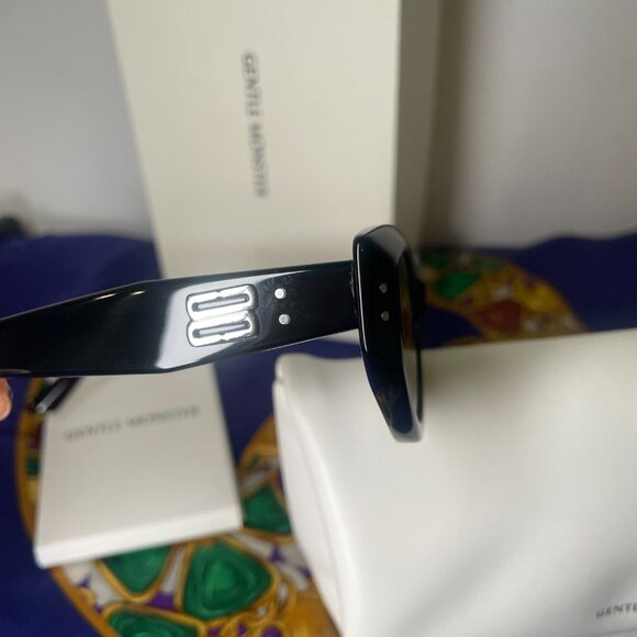 Gentle Monster Statement Black Sunglasses Gold Detail Trendy main image 5